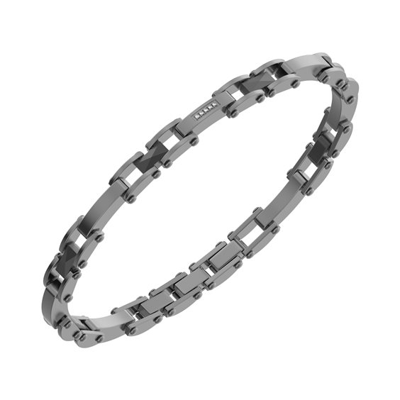 Bracciale John Richmond Uomo in Titanio 0.05 Ct JRCB13BB - JRCB13BB